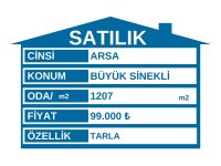 BüyükSinekli Köyünde Çok Uygun 82 m2 Hisse